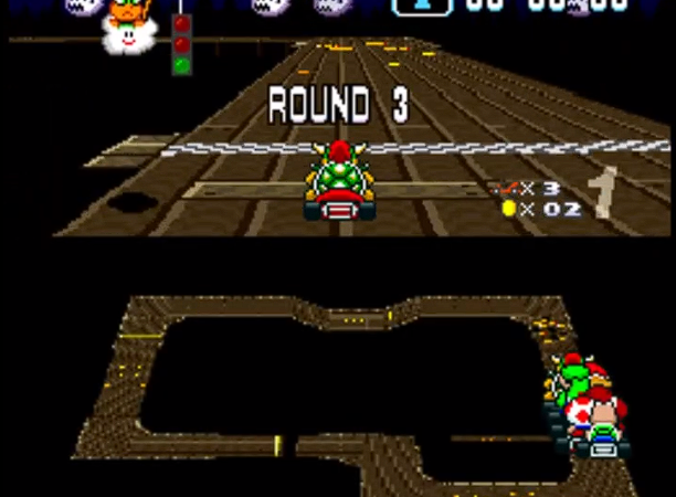 Super Mario Kart – 50cc – Mushroom Cup Race – Race 3