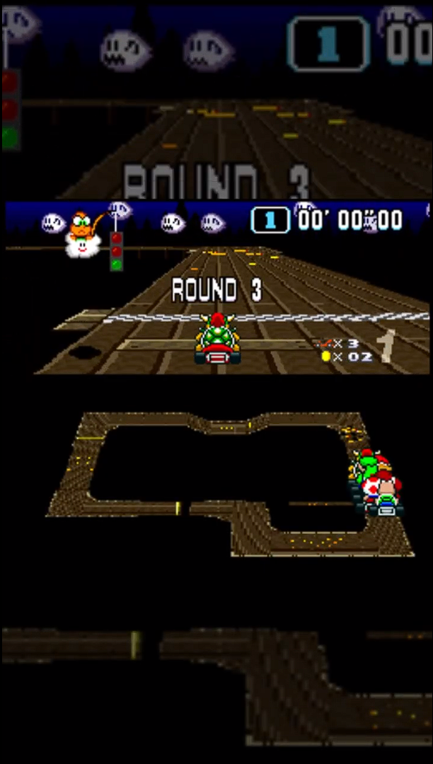 Super Mario Kart – 50cc – Mushroom Cup Race – Race 3