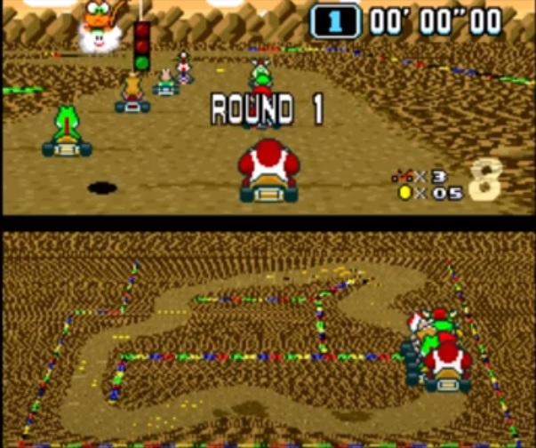 Super Mario Kart – 50cc – Flower Cup Race – Race 1